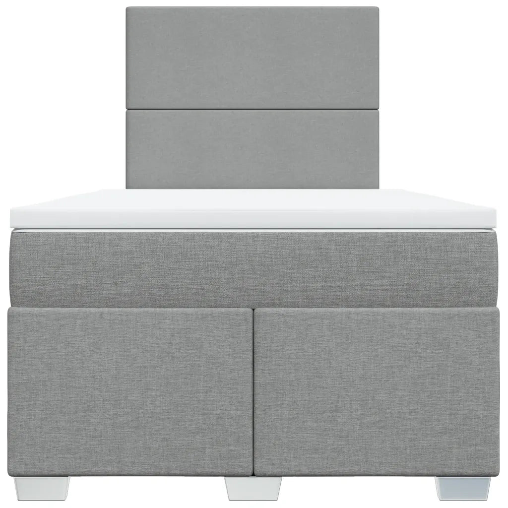 Giroletto a Molle con Materasso Grigio Chiaro 120x200cm Tessuto