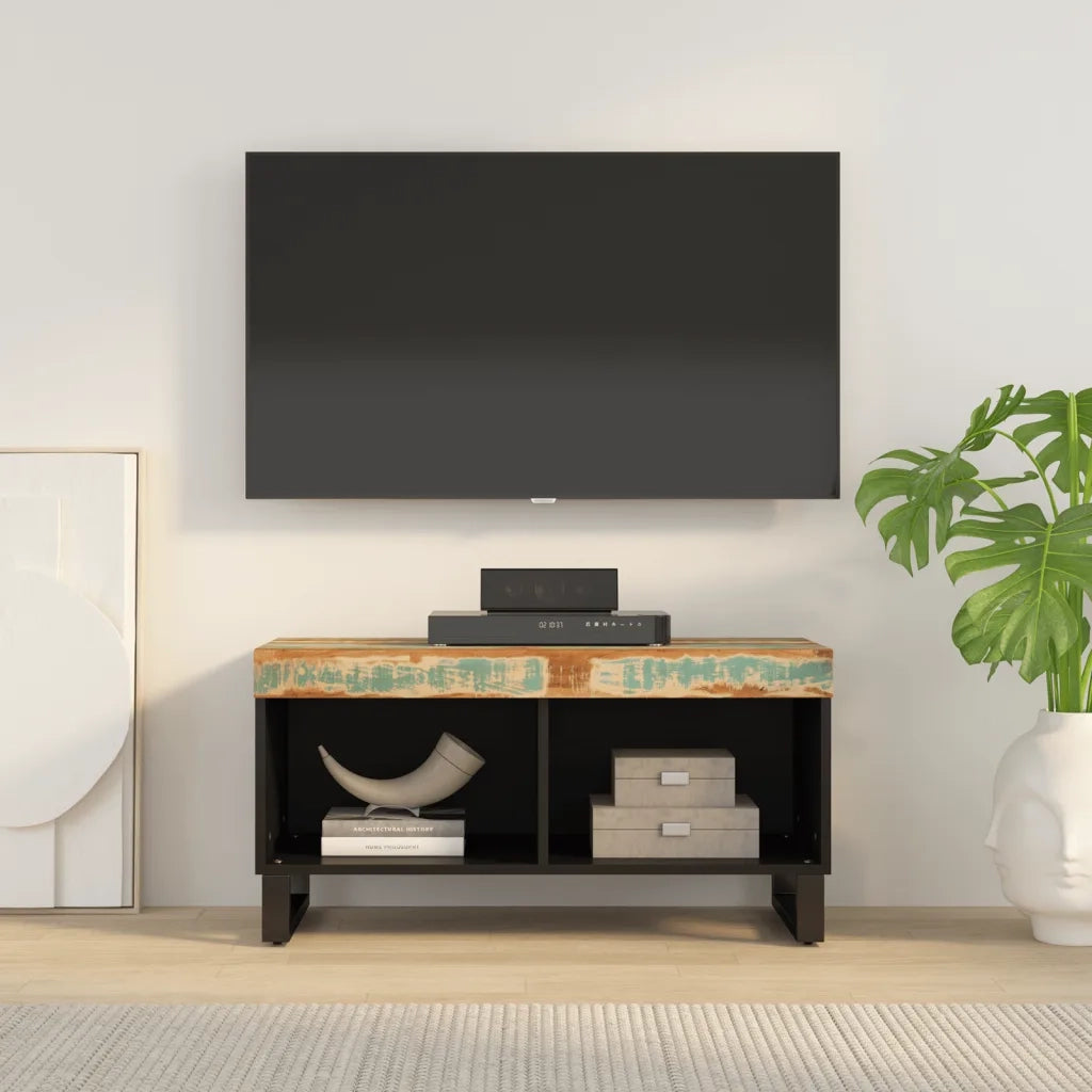 Mobile Porta TV-Mobile per TV-Credenza TV 85x33x43,5 in Legno Massello di Recupero
