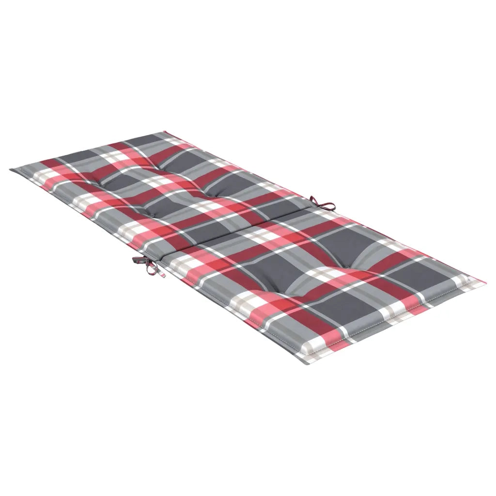 Cuscini per Sedie da Giardino 6 pz Rossi a Quadri 120x50x3 cm cod mxl 57594