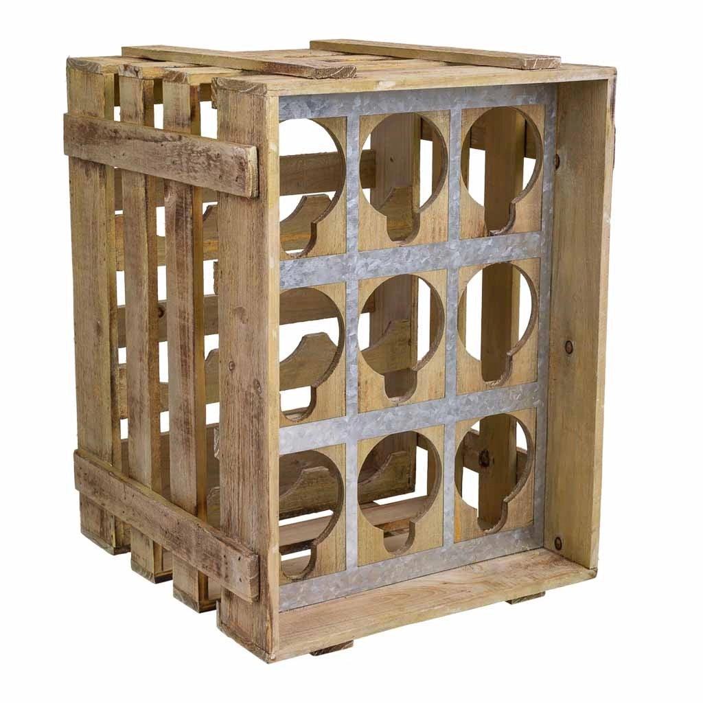Cassetto portabottiglie in legno marrone 33x32,5x43h