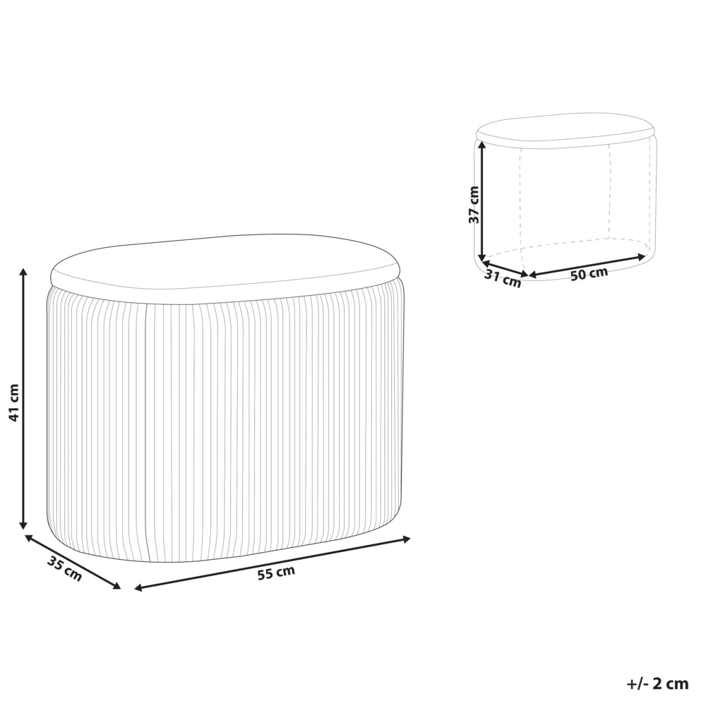 Pouf Grigio chiaro Velluto Glamour Storage Poggiapiedi Soggiorno Camera da letto