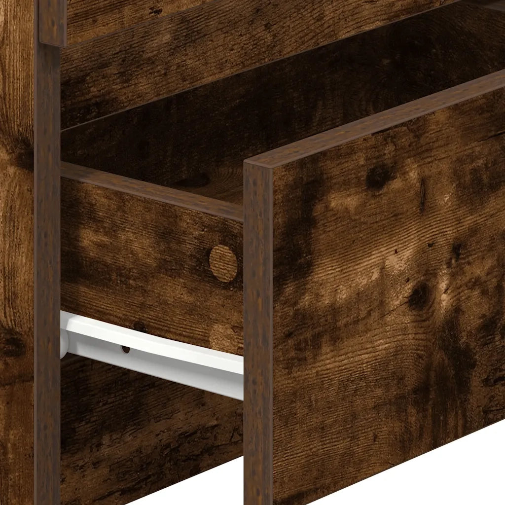 vidaXL Comodino con 2 Cassetti Rovere Fumo 40x33x60 cm