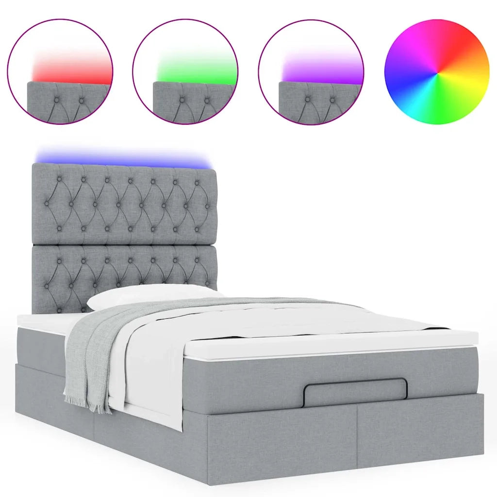 Struttura Letto Pouf con Materasso 120x200 cm in Tessuto 3314079
