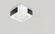 VELIA lampada a soffitto 1 luce attacco GX53 Nera in alluminio e gesso