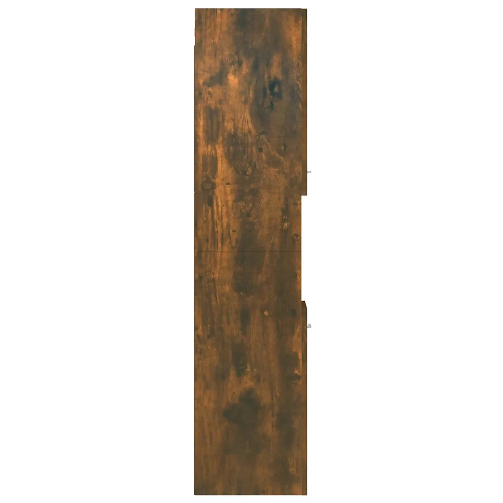 Armadietto Bagno Rovere Fumo 30x30x130 cm in Legno Multistrato 815639