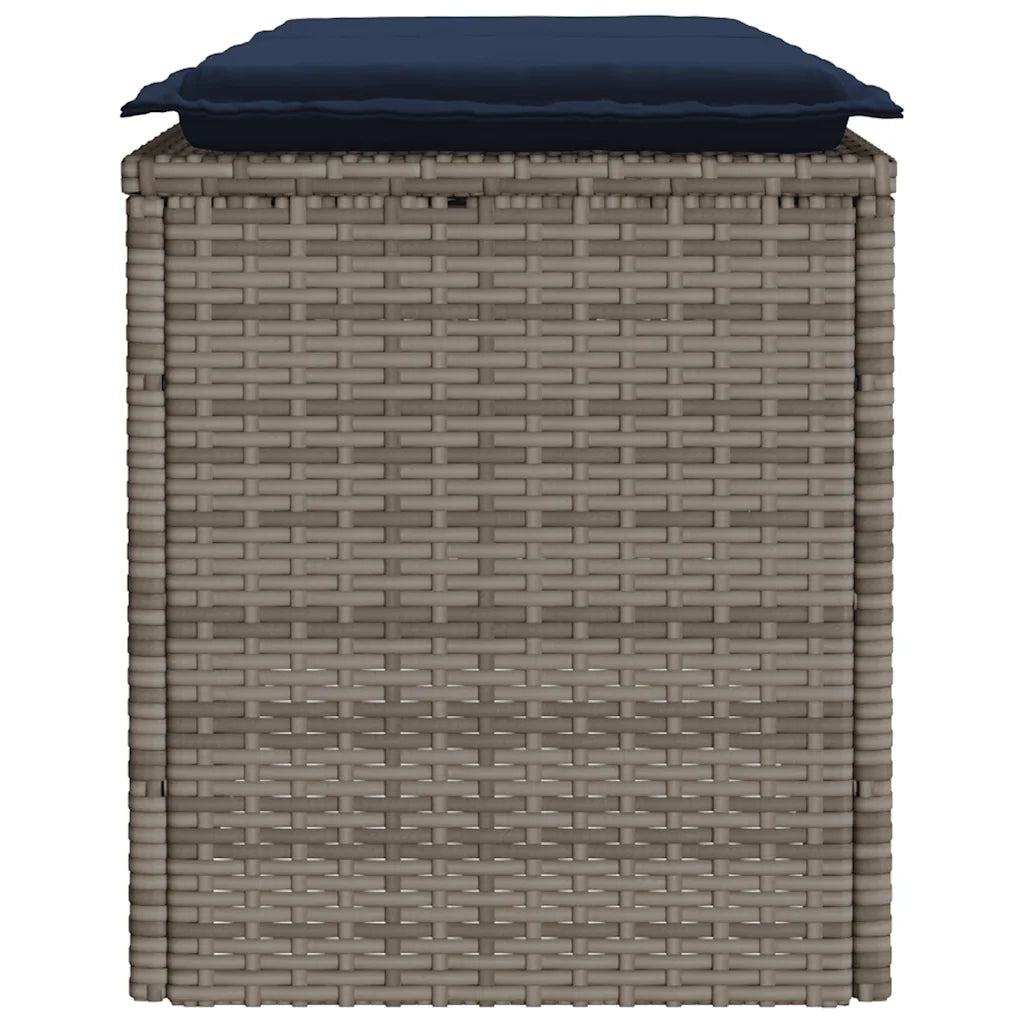 Panca da Giardino con Cuscino Grigio 110x40x44 cm in Polyrattan 4104152