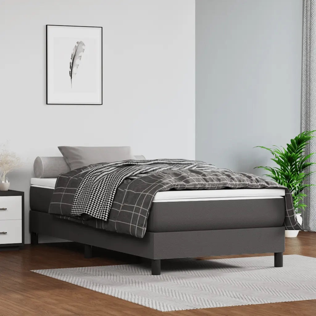 Materasso a Molle per Bambini-Materasso per letto Grigio 80x160 cm in Similpelle