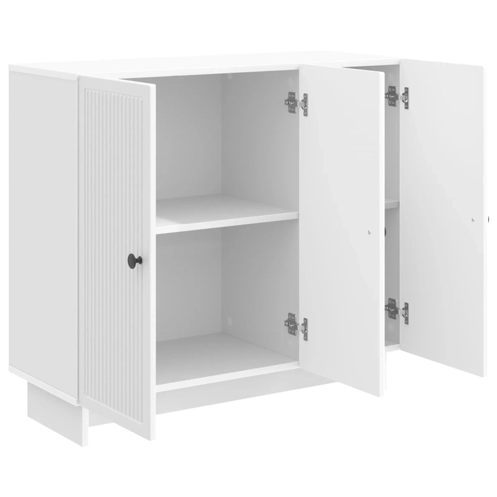 Credenza Bianco Lucido 89 x 34,5 x 80 cm Legno ingegnerizzato