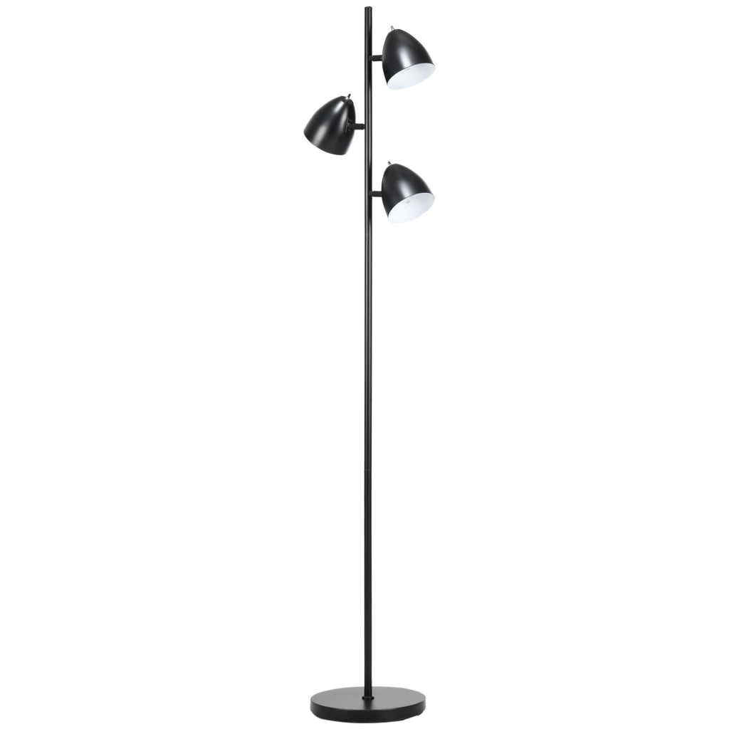 Lampada da terra 3 luci orientabile stile industriale ¨C zephmum ¨C nero acciaio 38x28x169 cm