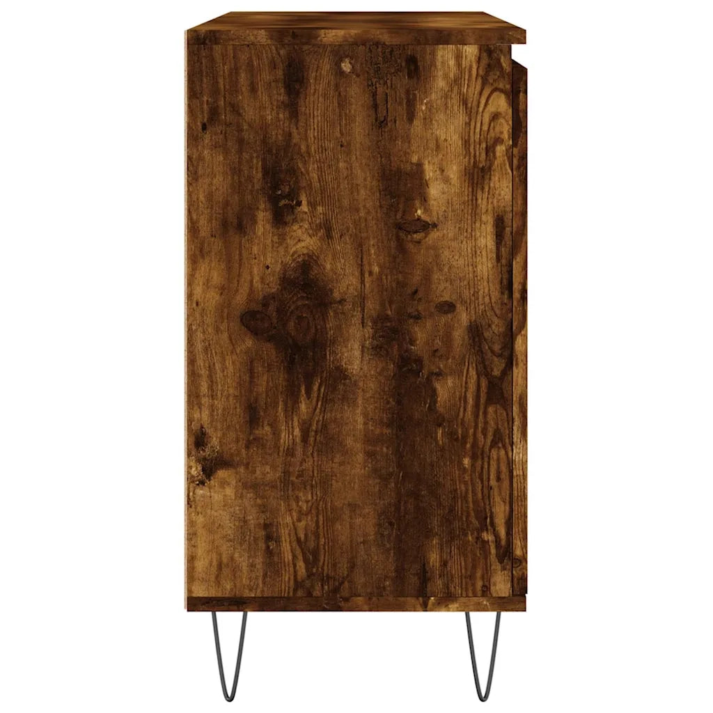 Credenza Rovere Fumo 101,5x35x70 cm in Legno Multistrato 827209