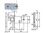 ELETTROSERRATURA DA INFILARE PER FASCE MM.76 H 550  mm.60, frontale mm.16 (5506010)    ISEO