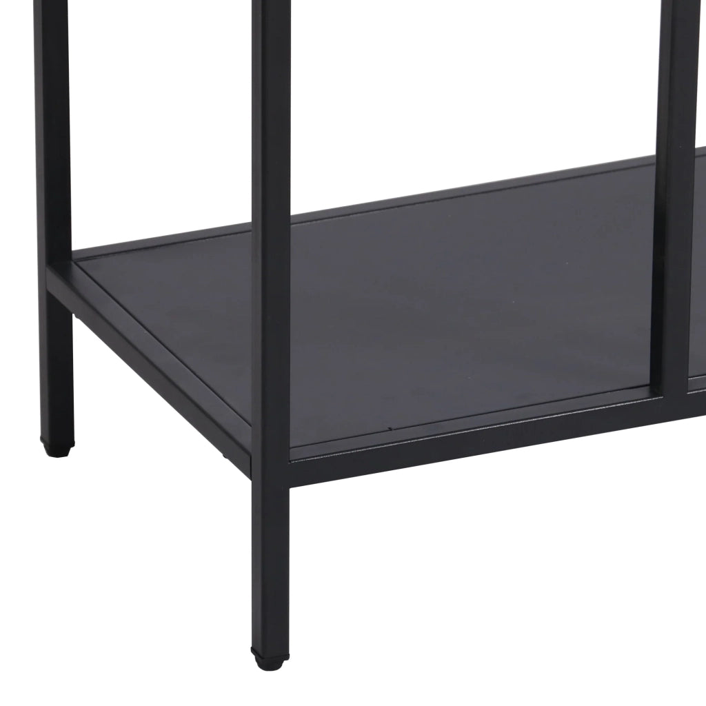 Tavolo consolle in metallo 78 x 110 x 30 cm nero 03_0008582