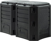 ® Compostiera 800L Compostaggio Veloce 135x72x83cm Composter Rapido Resistente alle Intemperie