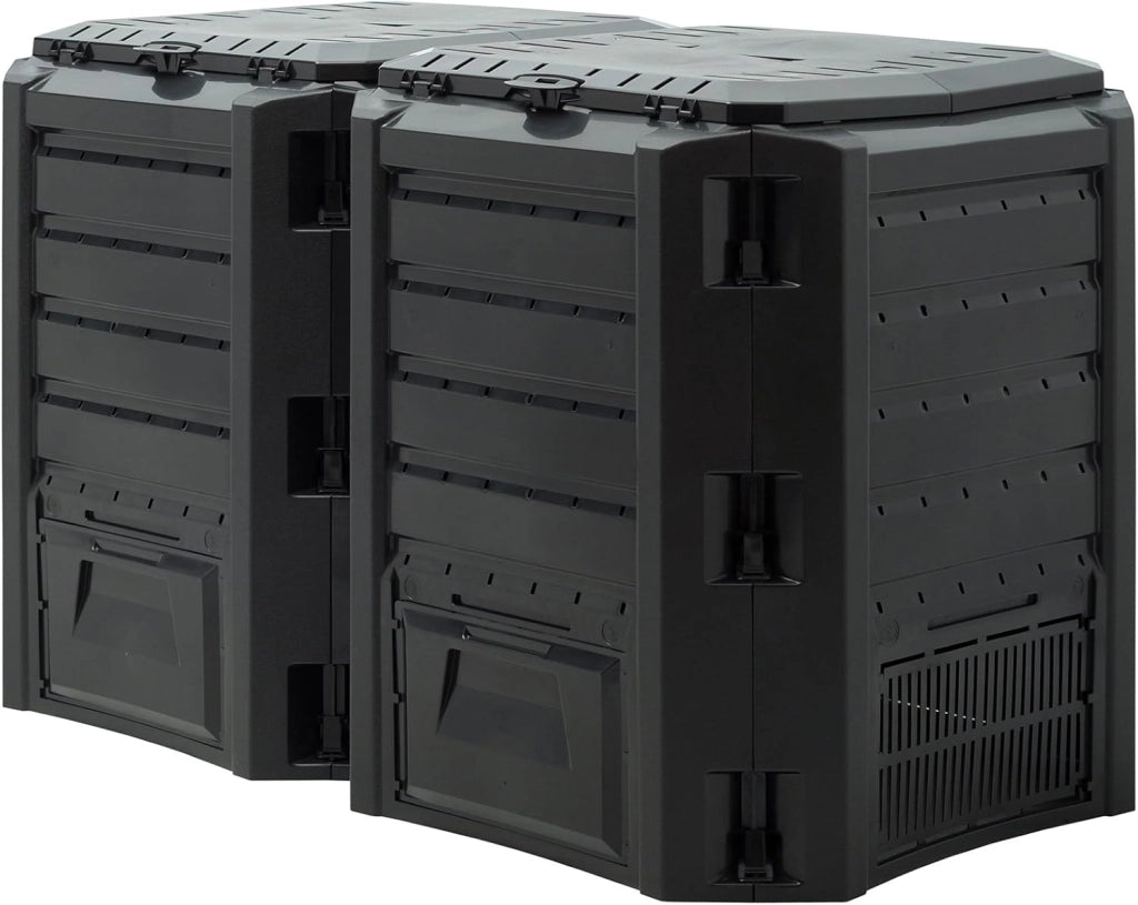 ® Compostiera 800L Compostaggio Veloce 135x72x83cm Composter Rapido Resistente alle Intemperie