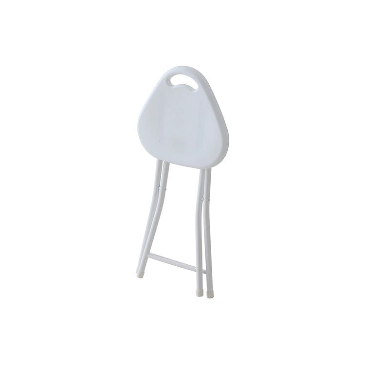 Sgabello pieghevole con seduta in abs e gambe in acciaio bianco