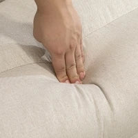Pouf con Funzione Letto, Schienale Regolabile, Pieghevole, fino a 120 kg, 70 x 41 x 56 cm, Beige