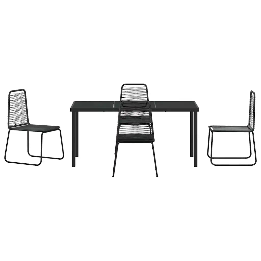 Set da Pranzo per Giardino 5 pcs Nero