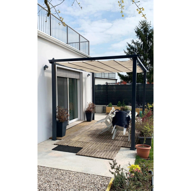 GAZEBO ASTORIA 3 X 4 ANTRACITE TELO BEIGE