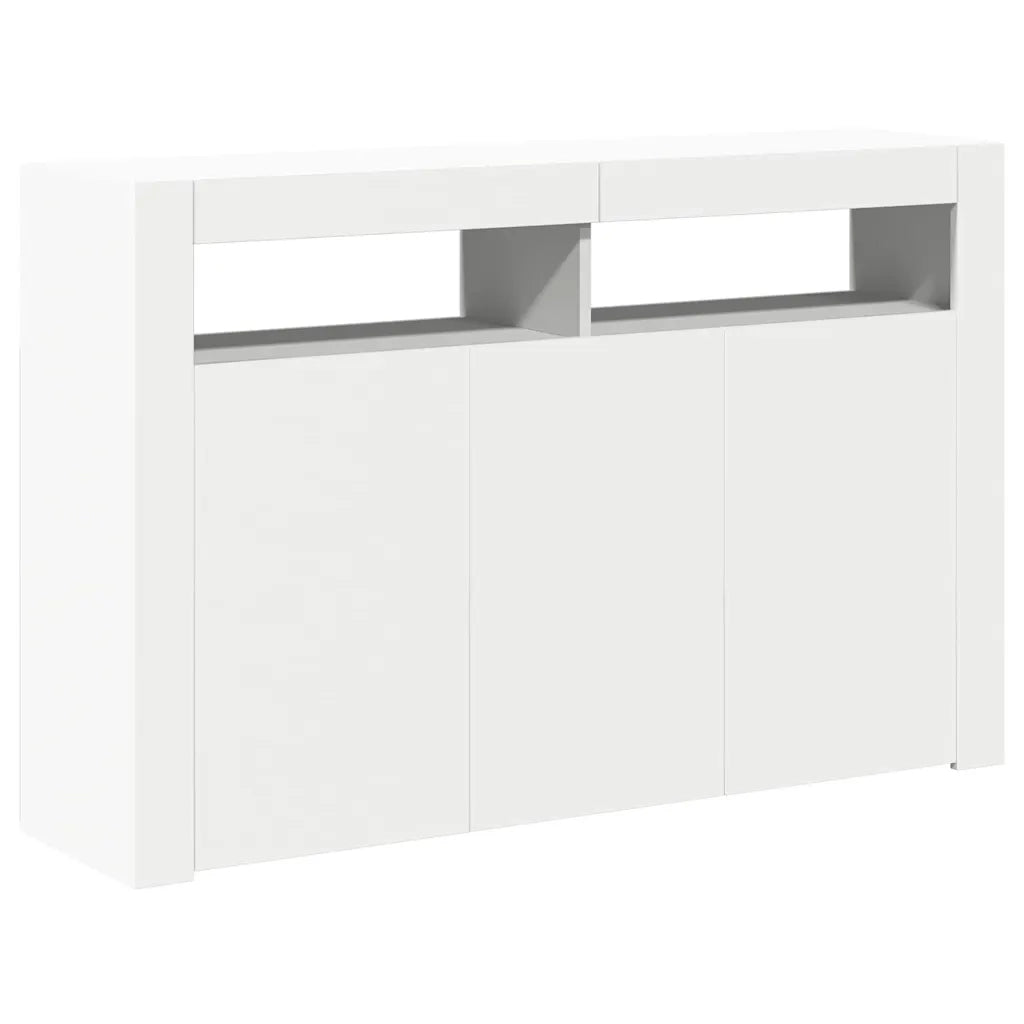 Credenza con Luci LED Bianca 115,5x30x75 cm 804337