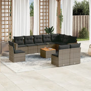 Set Divani da Giardino 11 pz con Cuscini in Polyrattan Grigiocod mxl 113646