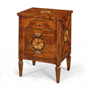 Comodino in legno 3 cassetti con intarsio l.57 p.39 h.77 - Mobili 2G