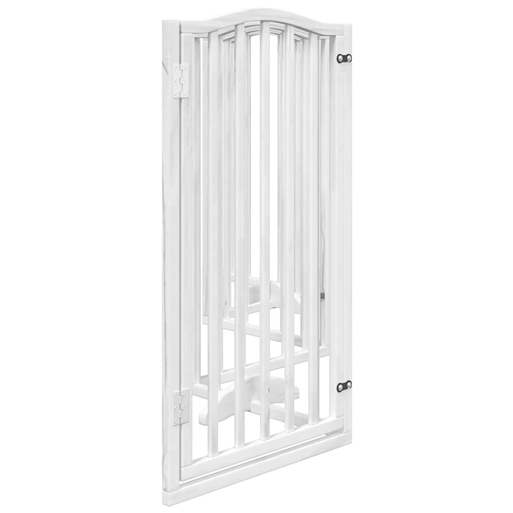 Cancello Cani Porta Pieghevole Bianco 6 Pannelli 300 cm Pioppo CFW5249415