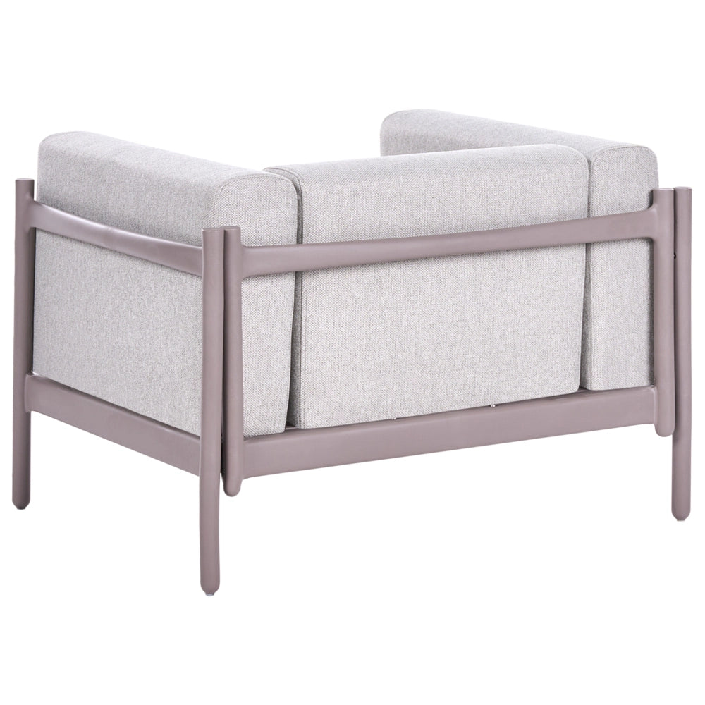 Set di 2 poltrone da giardino tortora Struttura sintetica Set di 2 sedie da esterno con cuscini Stile moderno