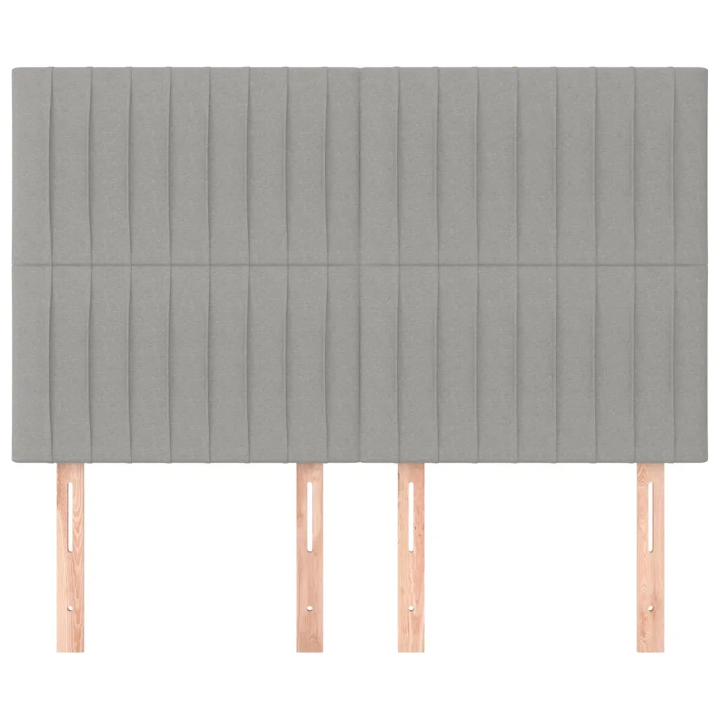 Testiera | Testata Grigio Chiaro 144x5x118/128 cm Tessuto