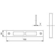 ISEO 038.080 CONTROPIASTRA PER SERRATURA 981  983- ISEO SERRATURE- 5,0 pz