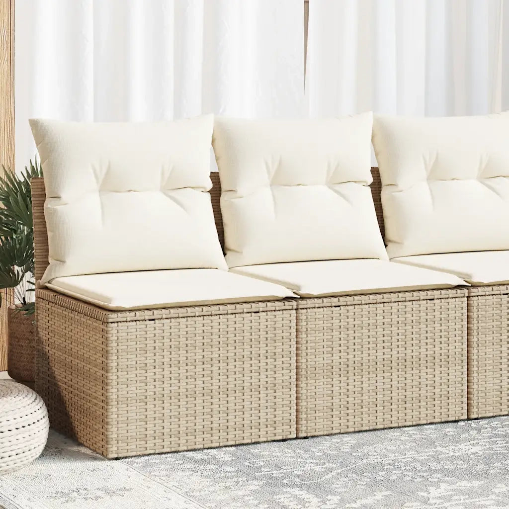 Set Divano da Giardino 2 pz con Cuscini Beige Polyrattan Acacia 3325234