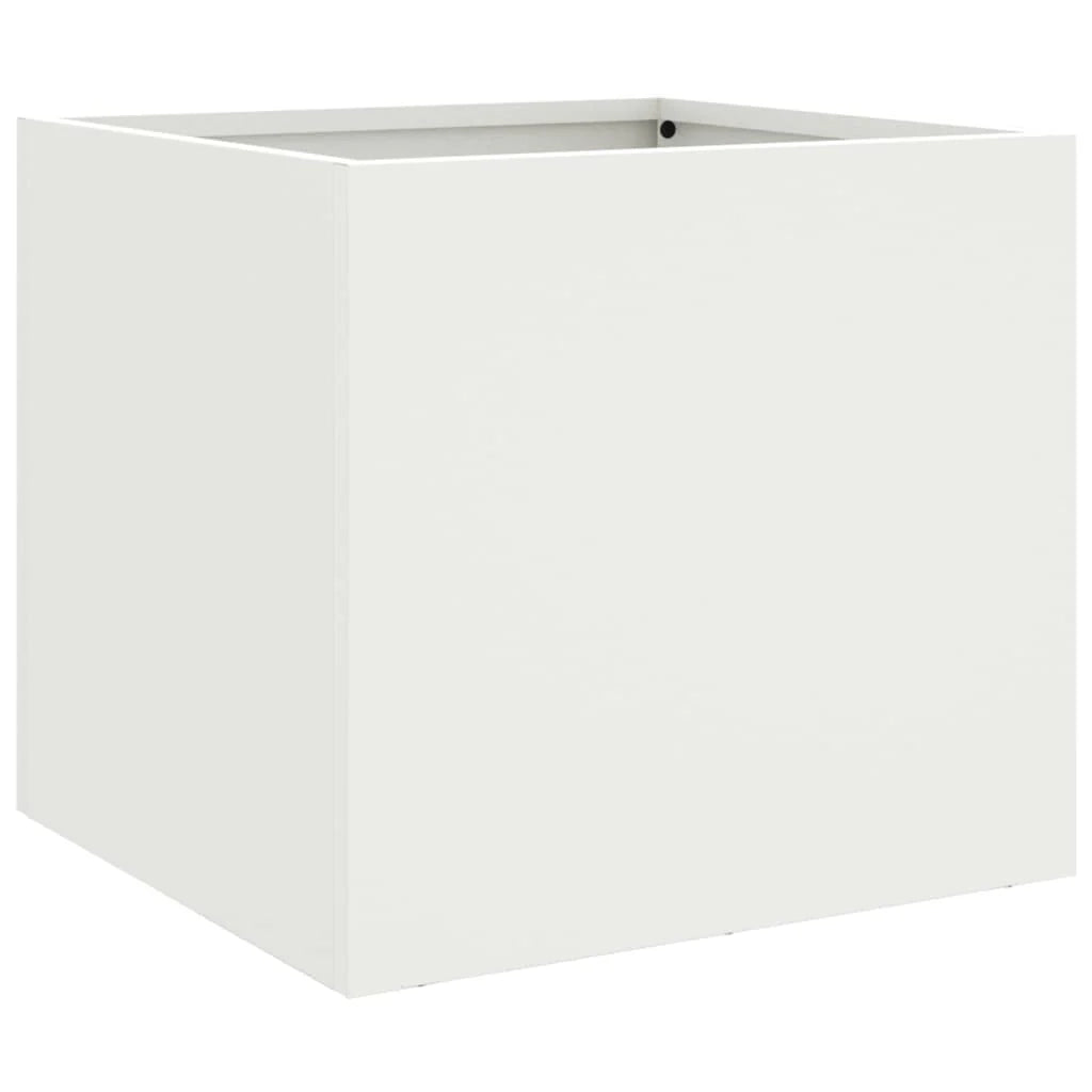 Fioriera rialzata per piante fiori giardino terrazze set da 2 32 x 30 x 29 cm acciaio bianco 02_0038932