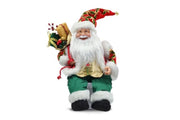 Decorazione Casa Natalizia Babbo Natale Seduto con Carillon 35 cm