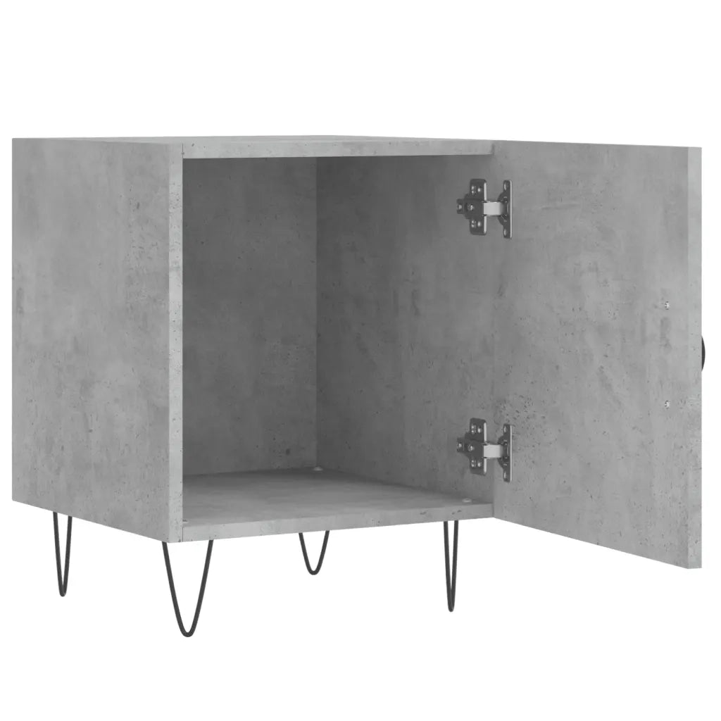 Set di 2 Comodini | Armadio da Notte | Mobiletto da notte Grigio Cemento 40x40x50 cm in Legno Multistrato
