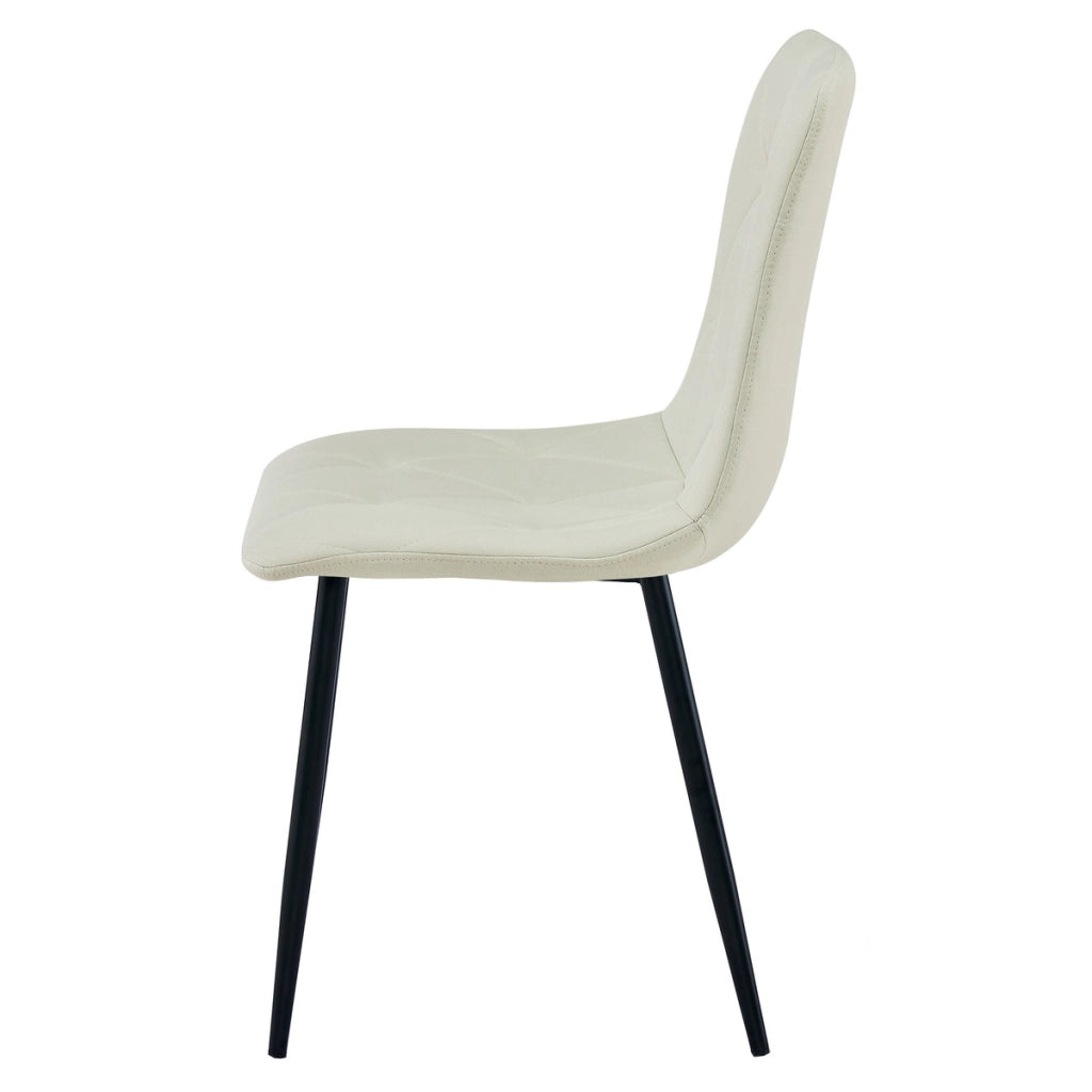 Set di 4 Sedie Libra Beige con Gambe in Metallo Nero