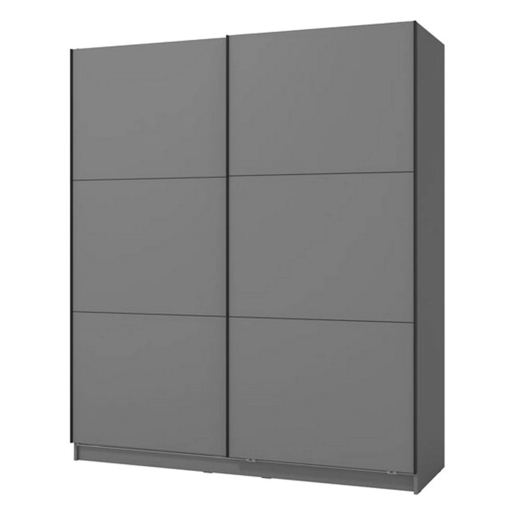 Armadio Camera da Letto Cerchio, Guardaroba Grande 5 Ripiani, 179x210h cm Nero Antracite