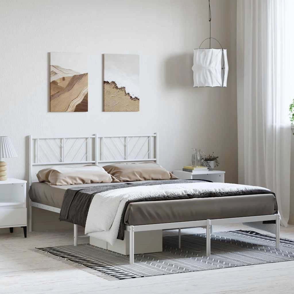 Giroletto con Testiera Metallo Bianco 135x190 cmcod mxl 83215
