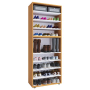 Legno Max Scarpiera H183 L70 P37 cm Mobile Porta Scarpe Salvaspazio con Ripiani Regolabili Colore Betulla
