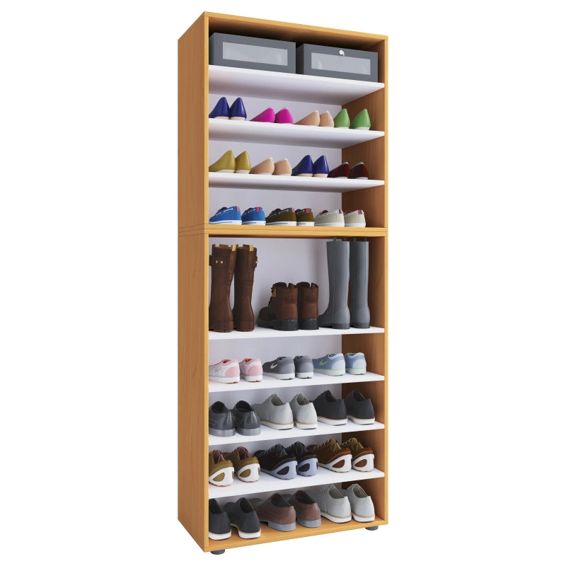 Legno Max Scarpiera H183 L70 P37 cm Mobile Porta Scarpe Salvaspazio con Ripiani Regolabili Colore Betulla