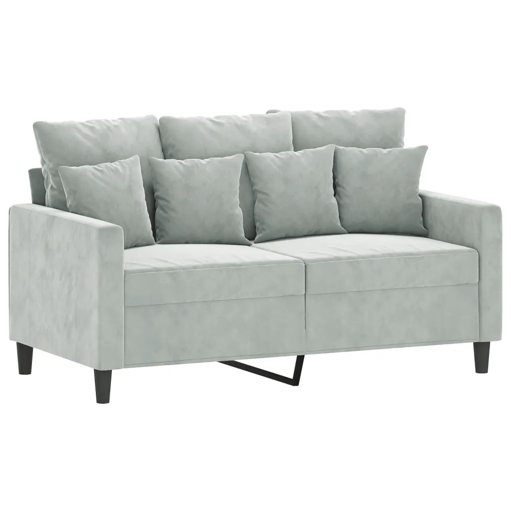 Set di Divani 4 pz con Cuscini Grigio Chiaro in Velluto 3201690
