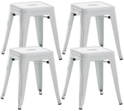 Set 4 Panchetti Impilabili Armin In Metallo bianco