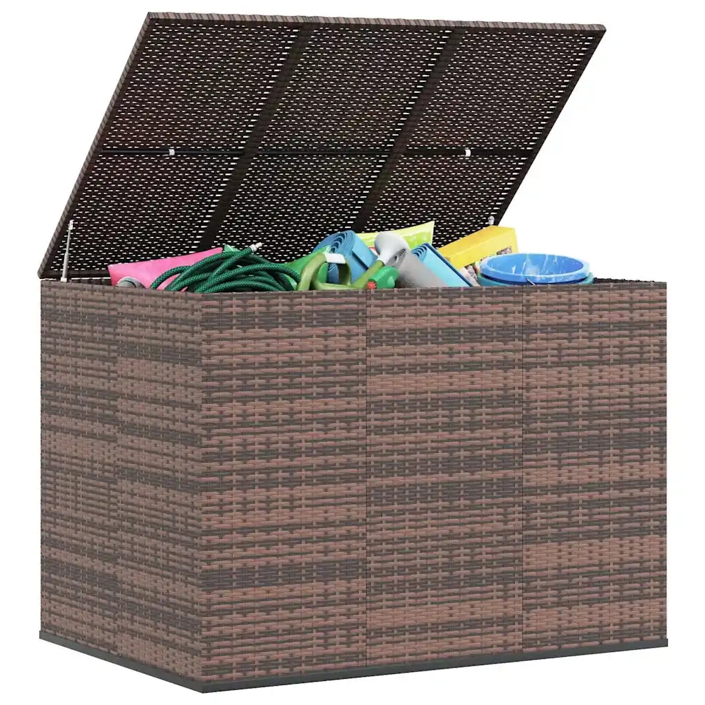 Contenitore da Giardino in Rattan PE 145x100x103 cm Marrone 317230