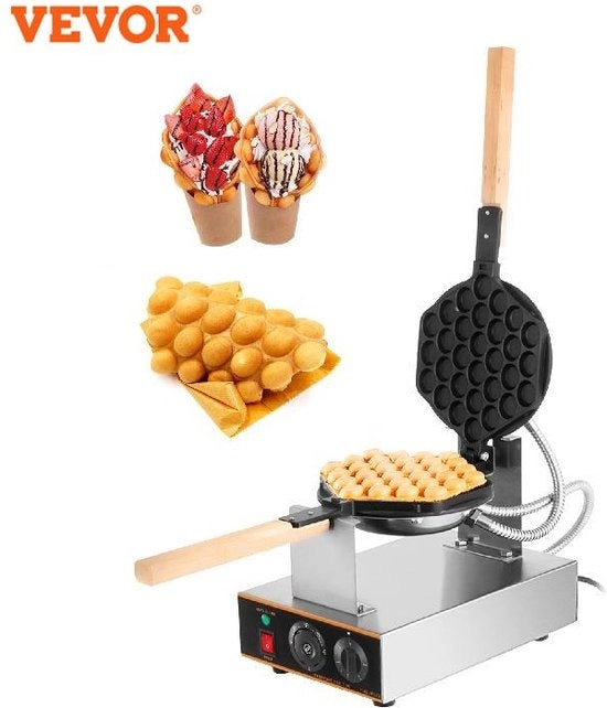 Frittelle elettriche - Wafeliera - Acciaio inossidabile - Maniglia in legno - Rotazione manuale - Modello non specificato