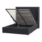 Letto contenitore velluto nero e argento 140 x 200 cm glamour elegante
