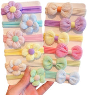 Spille per capelli a 12 pezzi - Materiali morbidi e cotone - Senza nodi - Per bambine - Colorati - Design accattivante - Elastici per capelli
