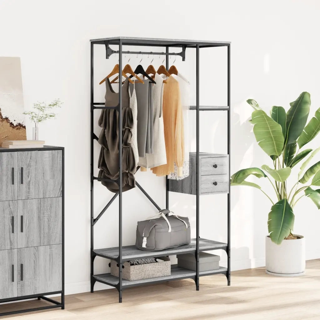 Appendiabiti con Scaffali Grigio Sonoma in Legno Multistrato CFW8133669