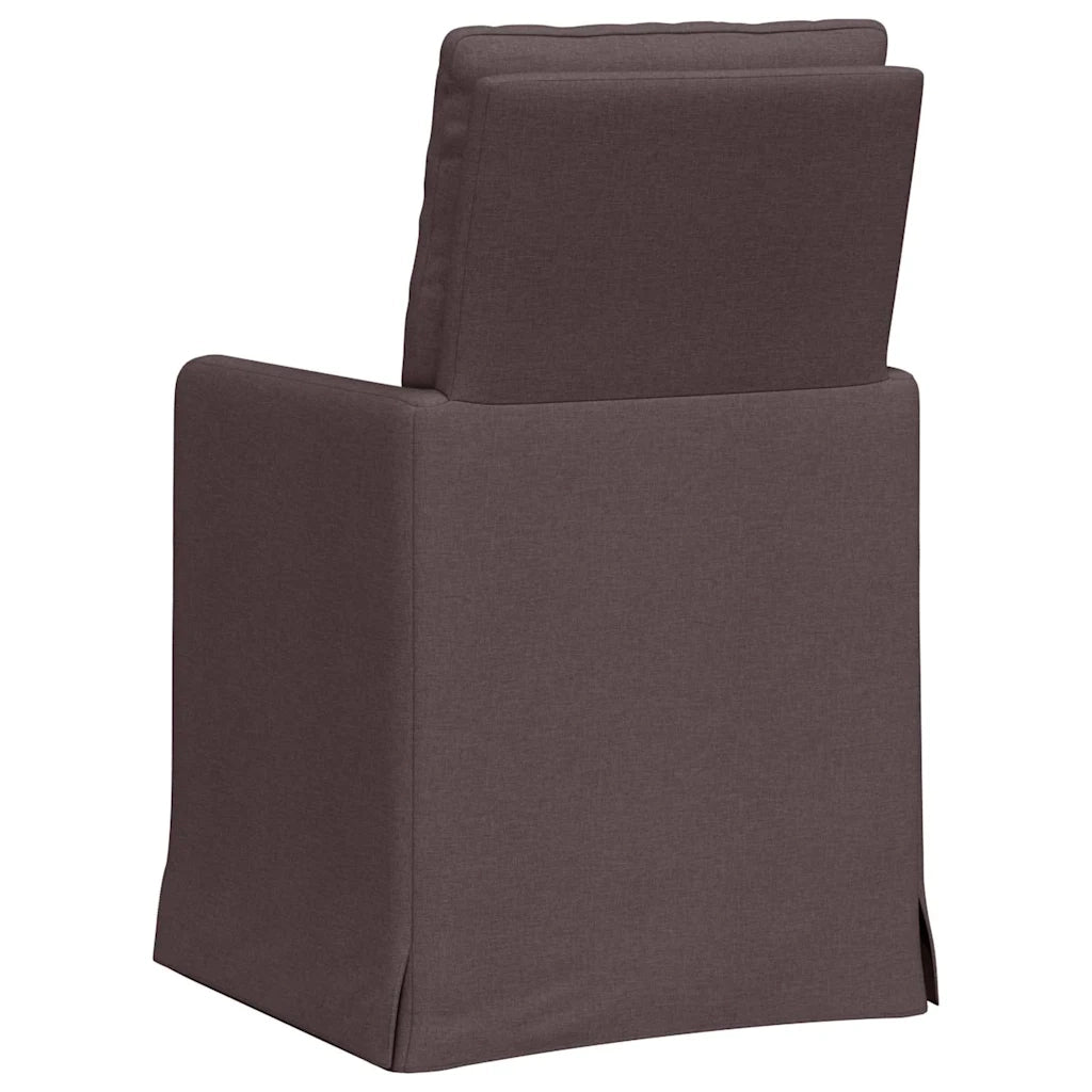 Sedie da pranzo 2 pcs Marrone scuro 57 x 67 x 98 cm Tessuto 42017920