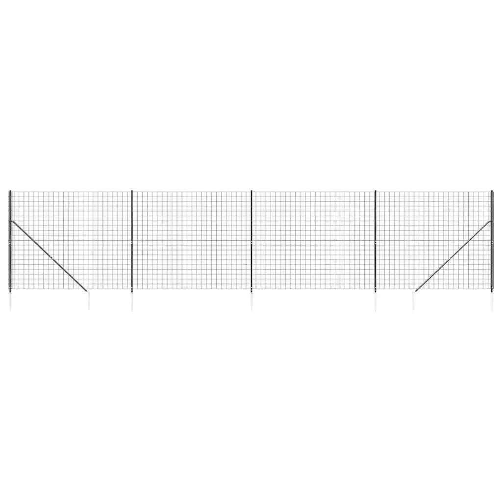 Recinzione Metallica con Picchetti Ancoraggio Antracite 1,6x10mcod mxl 79873