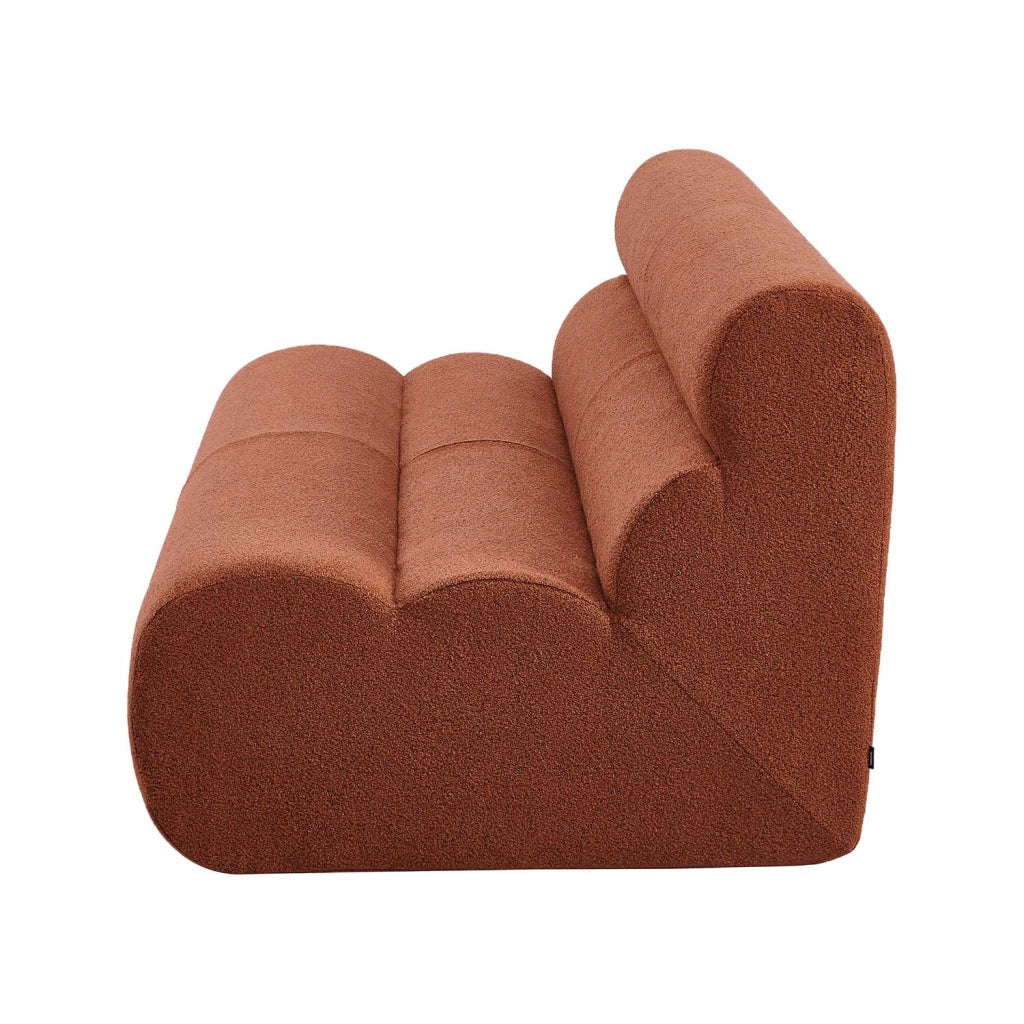 Poltrona bouclé strutturata, 2 posti, terracotta