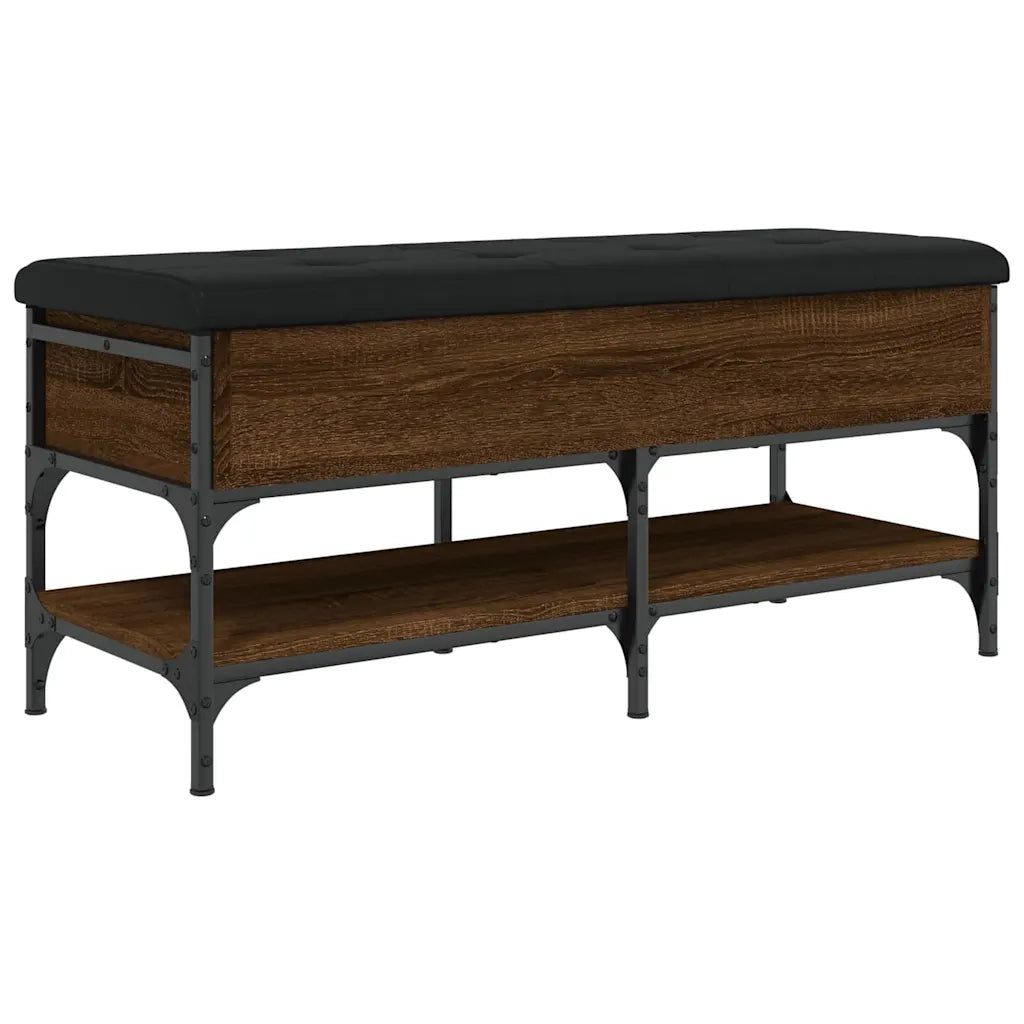 Panca Porta Scarpe-Sgabello-Panca Scarpiera Rovere Marrone 102x42x45cm Legno Multistrato