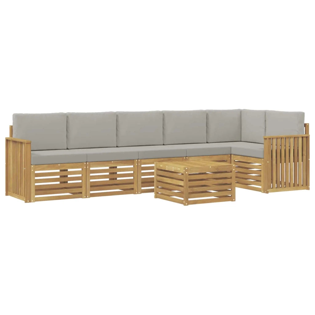 Set di divani da esterno 7 pcs Bianco e Grigio Chiaro 3391951